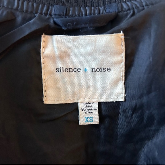 Urban Outfitters Silence + Noise Starry Night Black Bomber Jacket XS - Picture 2 of 4